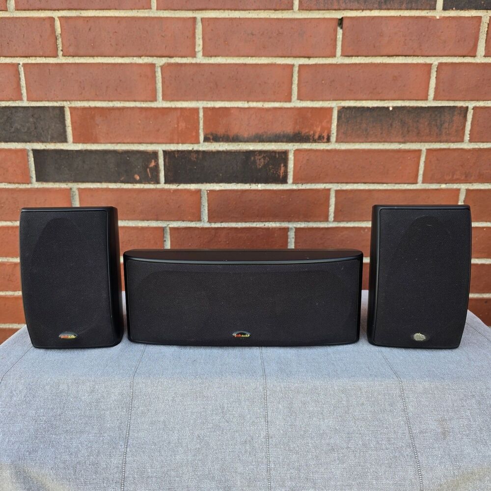 Polk Audio Satellite Speakers RM6751 & RM6752 Black 8 Ohms Tested